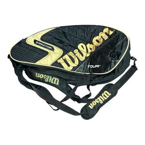 WILSON (K) FACTOR TOUR 3-Zippered Slots Tennis Racket Holder Shoulder Bag